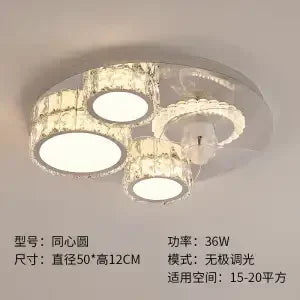 DecorBites™ Crystal LED Ceiling Fan Remote Control Modern Bedroom Light Fixtures