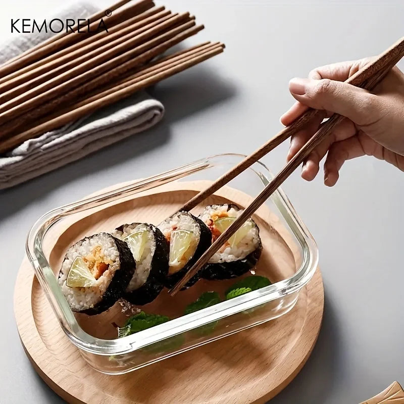 مجموعة DecorBites™ من 5 أعواد طعام خشبية طبيعية - أعواد طعام خاصة لمطاعم الفنادق اليابانية لأرز الرامن