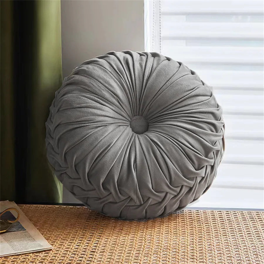 DecorBites™ Dutch Velvet Round Seat Cushion: Modern & Comfortable Back Support for Living Room.