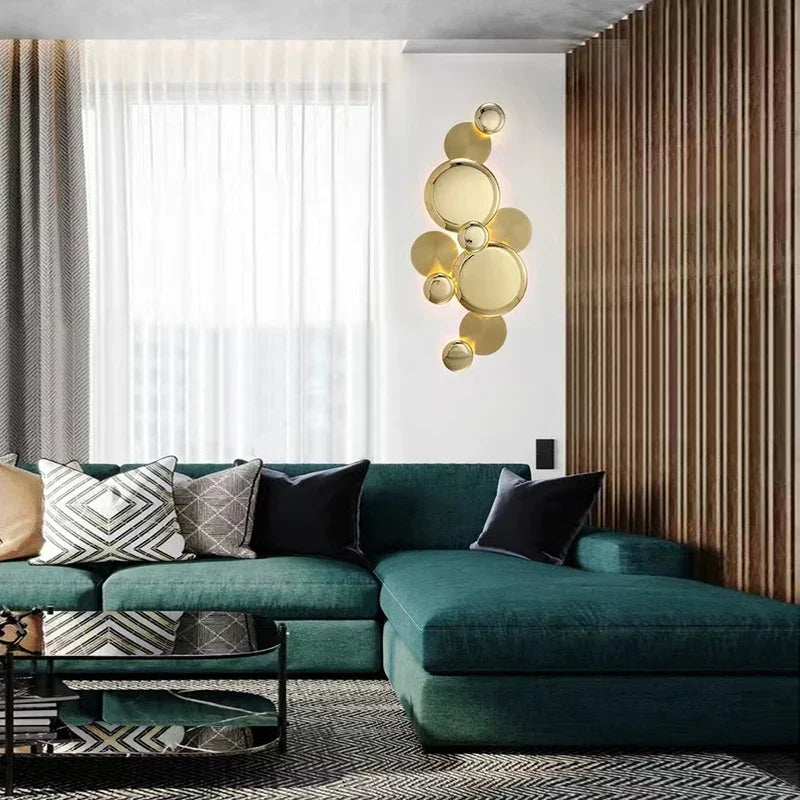 Lámparas de aplique de pared grandes de metal dorado Decorbites™ LED modernas de lujo para decoración del hogar