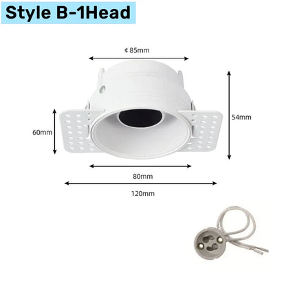 DecorBites™ Double Head Square LED Downlight Mounting Frame for GU10/MR16 Spotlights