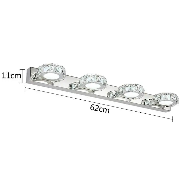 DecorBites™ LED Mirror Light: Crystal Round Wall Lamps for Bathroom and Vanity