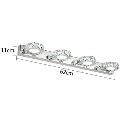 DecorBites™ LED Mirror Light: Crystal Round Wall Lamps for Bathroom and Vanity