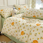 Decobites Cartoon Heart Plant Floral Print 3Pcs Set (Duvet Cover + Pillowcases)