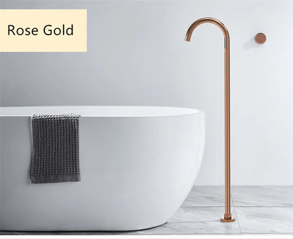 DecorBites™ Brushed Gold Black Floor Mounted Bathtub Shower Faucet