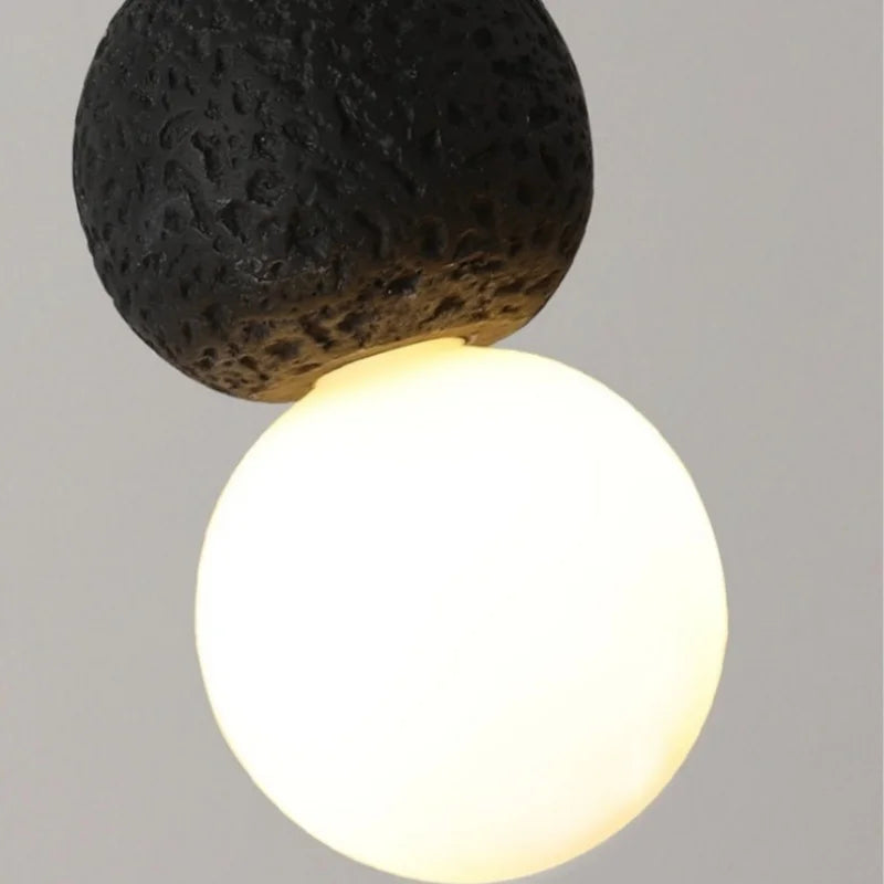 Lámpara colgante LED DecorBites™ de travertino negro - Decoración nórdica moderna para el hogar
