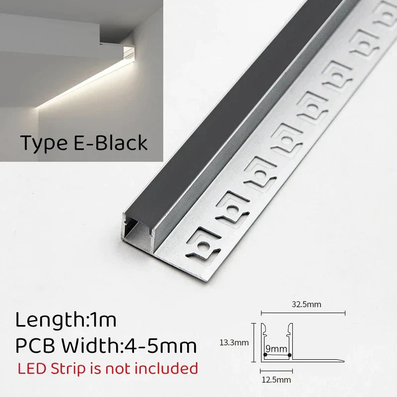DecorBites™ 1m Trimless LED Aluminum Profile for Hidden Backlighting Linear Strip Light
