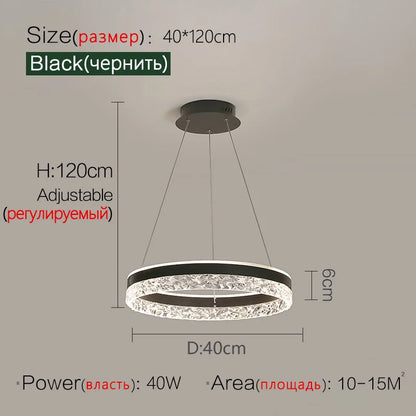 DecorBites™ Crystal Ring LED Pendant Light - Modern Home Lighting for Bedroom and Restaurant