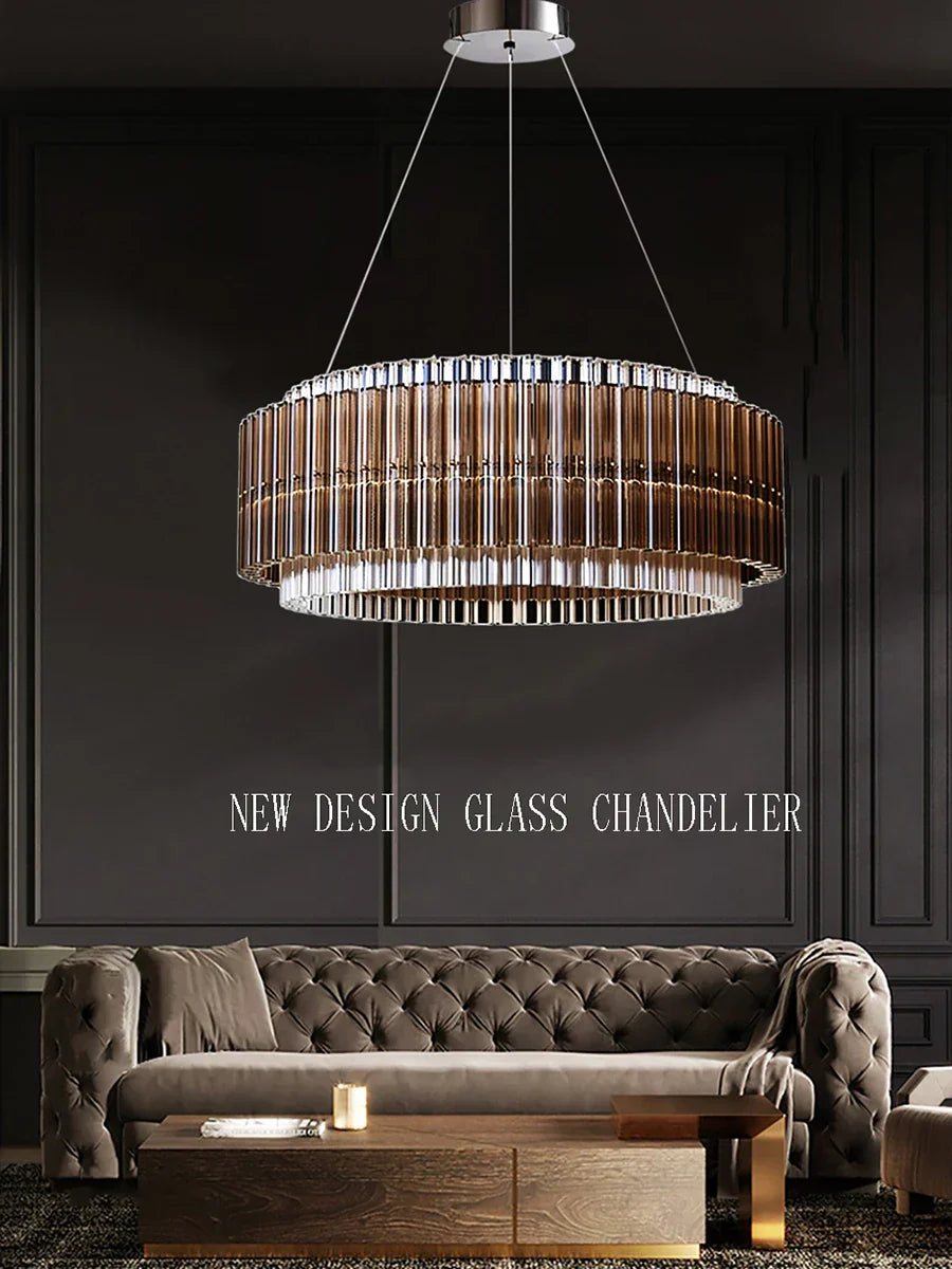 DecorBites™ Crystal Chandelier: Elegant Dimmable LED Light Fixture for Living Room & Dining Décor