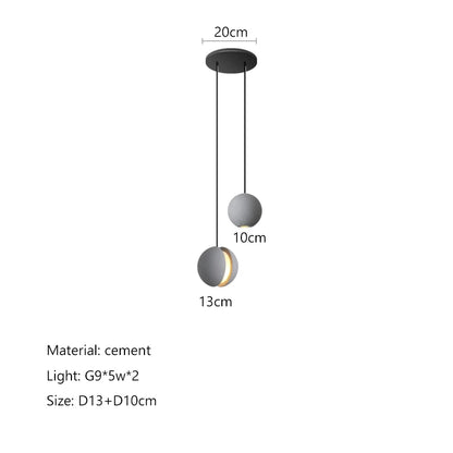 DecorBites™ Cement Planet Chandelier Hanging Lamp for Dining Room & Bedroom