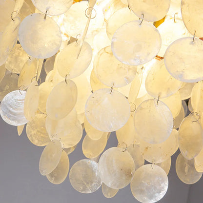 DecorBites™ LED Shell Chandelier: Modern Gold Chrome Ceiling Hanging Light