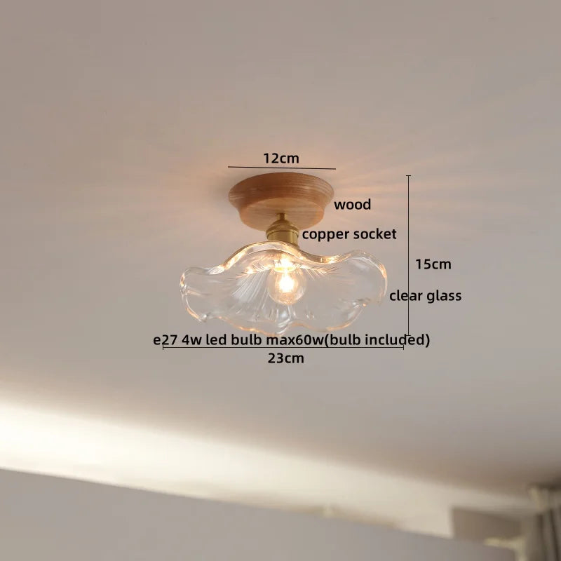 DecorBites™ Copper Wood LED Ceiling Lamp Ceramic Modern Ceiling Lights for Home Decor