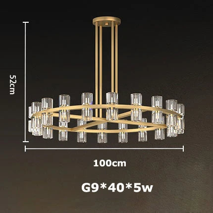 Lámpara colgante LED de lujo DecorBites™ Crystal Black Gold para sala de estar