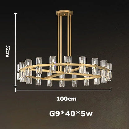 Lámpara colgante LED de lujo DecorBites™ Crystal Black Gold para sala de estar