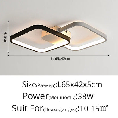 DecorBites™ LED Rectangular Chandelier Art Ceiling Light for Living Room Bedroom