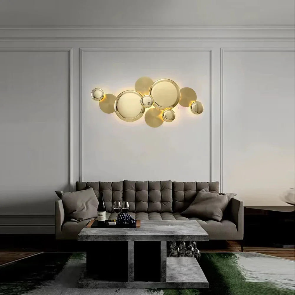 DecorBites™ Large Metal Gold Wall Sconce Lamps LED Modern Luxury Home Decor Light
