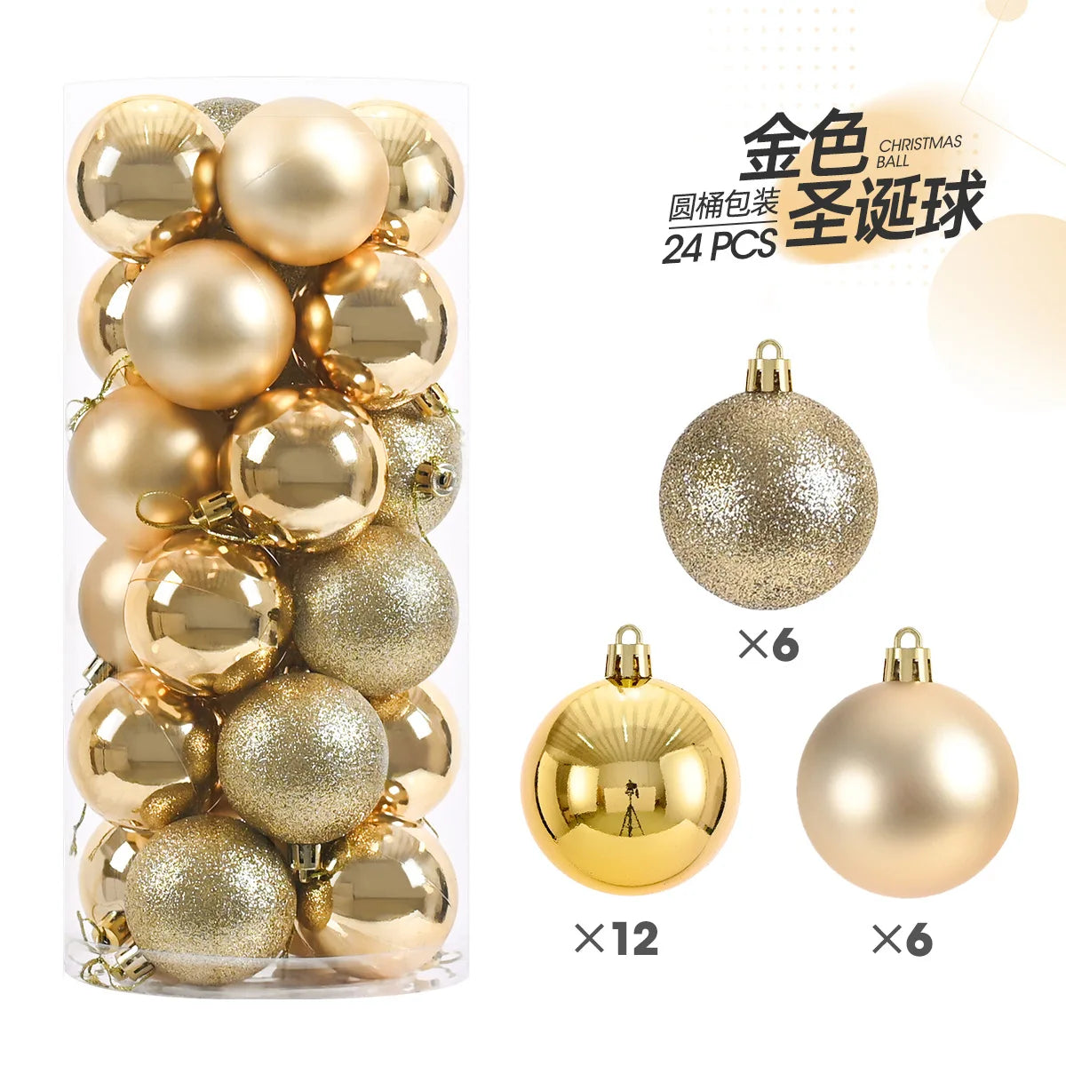 24pcs 3cm Christmas Balls Christmas Tree Ornaments Ball Xmas Hanging Tree Pendants Home Party Christmas Tree Decor New Year Gift