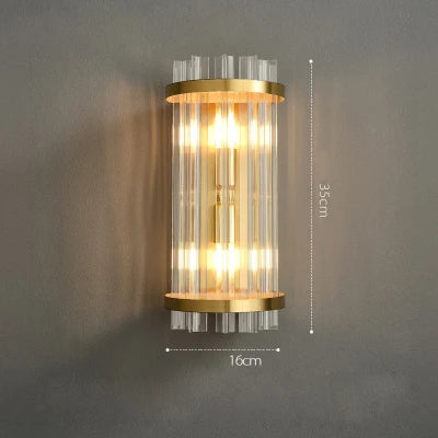 DecorBites™ Art Deco Stainless Steel Crystal LED Wall Sconce Black Gold Bedroom Corridor