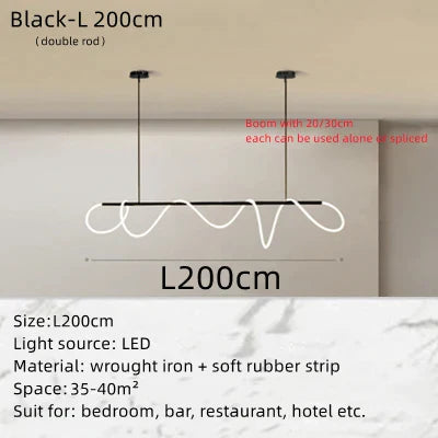 DecorBites™ Circle Note Linear Light: Modern Minimalist Nordic Pendant Lamp for Bedroom, Living Room