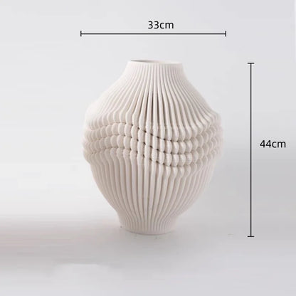 مزهرية زهور خزفية قابلة للطي بتصميم هندسي من DecorBites™، ديكور منزلي، حرف يدوية