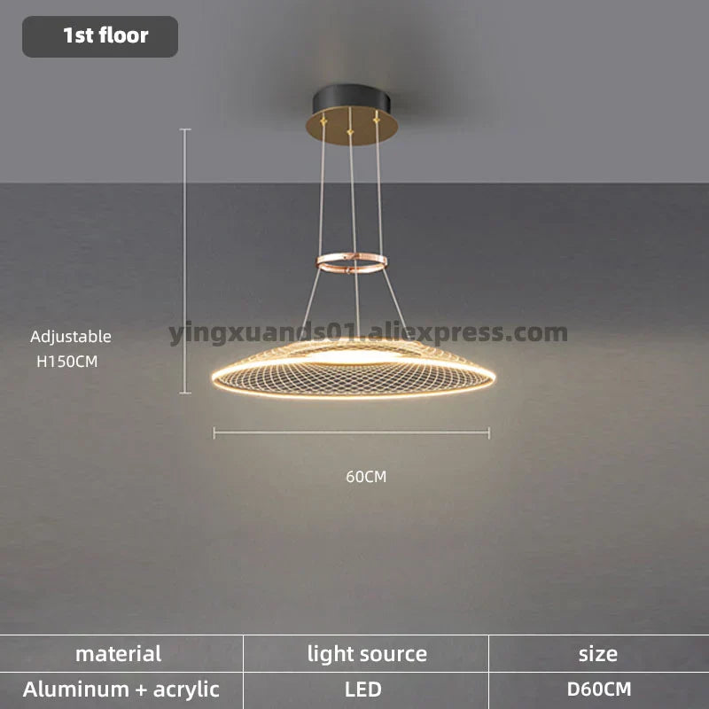 DecorBites™ Double Pendant Chandeliers LED Hanging Ceiling Lamp for Living Room Kitchen Island