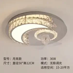 DecorBites™ Crystal LED Ceiling Fan Remote Control Modern Bedroom Light Fixtures