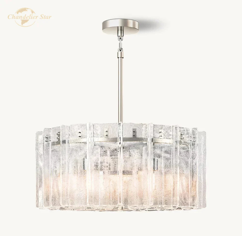 DecorBites™ Lattice Glass LED Chandelier for Bedroom, Dining Room - Modern Pendant Light Fixtures
