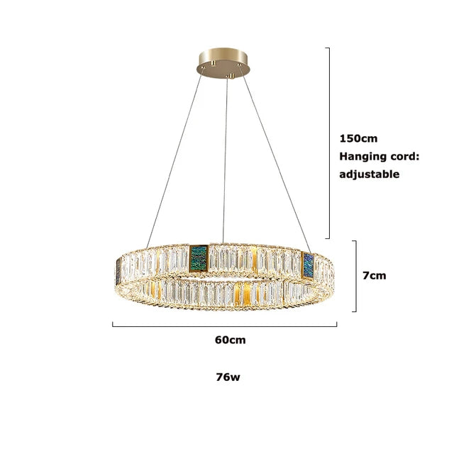 DecorBites™ Golden LED Ring Chandelier for Modern Luxury Living and Dining Spaces