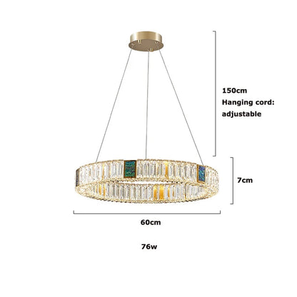 DecorBites™ Golden LED Ring Chandelier for Modern Luxury Living and Dining Spaces