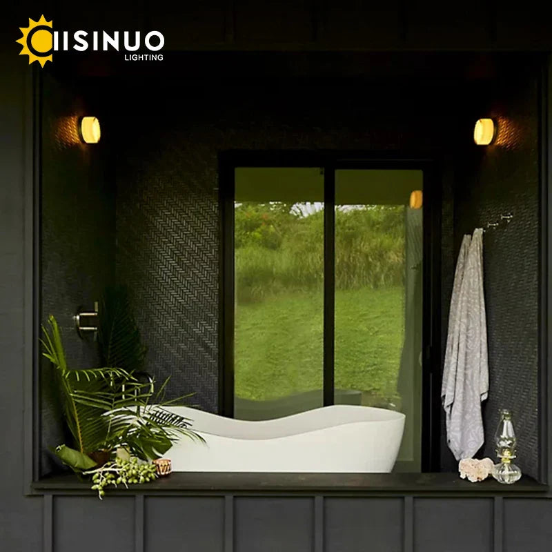 DecorBites™ Glass Round Wall Sconce Light for Indoor Outdoor Living Bathroom Porch Decoration