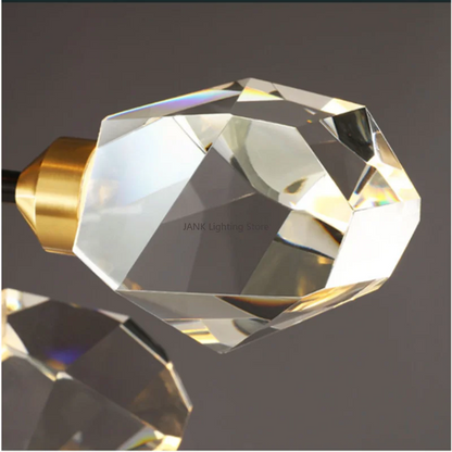 DecorBites™ Black Gold Crystal Chandelier LED Light for Luxury Home Decor