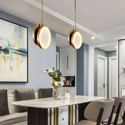 DecorBites™ Golden Marble LED Pendant Light: Luxe Nordic Minimalist Decor for Living & Dining Rooms