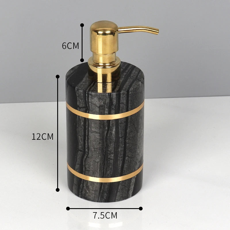 مجموعة إكسسوارات الحمام من الرخام الأسود من ديكوربايتس™