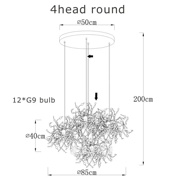 DecorBites™ Chrome Leaf LED Chandelier for Elegant Indoor Lighting