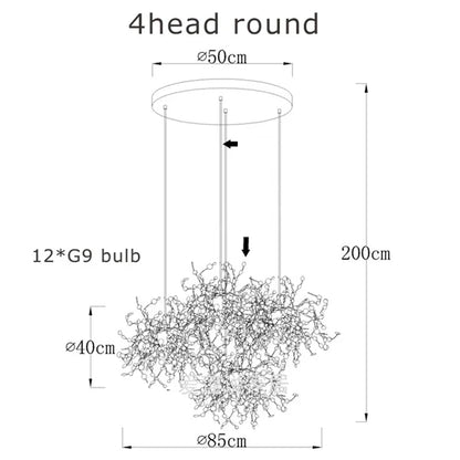 DecorBites™ Chrome Leaf LED Chandelier for Elegant Indoor Lighting