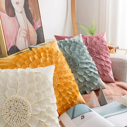 DecorBites™ Handmade Flower Cushion Cover - Light Luxury Decorative Pillows