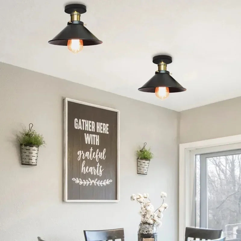Black Vintage Metal Multi-Head Pendant Light
