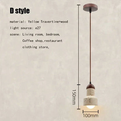 DecorBites™ Elegant Wabi Sabi Travertine Pendant Lamp for Dining Desk & Kitchen Island