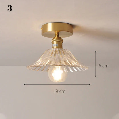 DecorBites™ Glass Shade Pendant Ceiling Lamp for Kitchen Aisle Bedroom LED Lights Fixtures