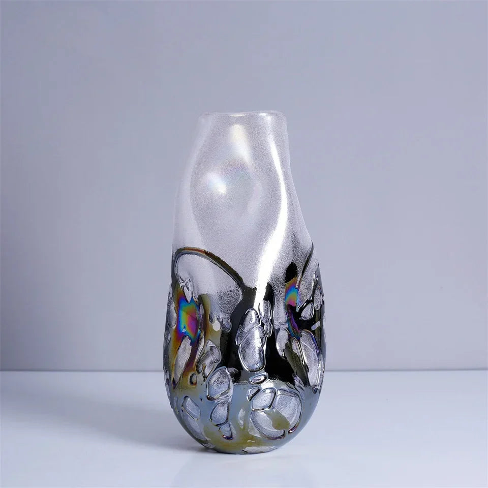 DecorBites™ Gradient Glass Vase for Home Decor and Floral Arrangements