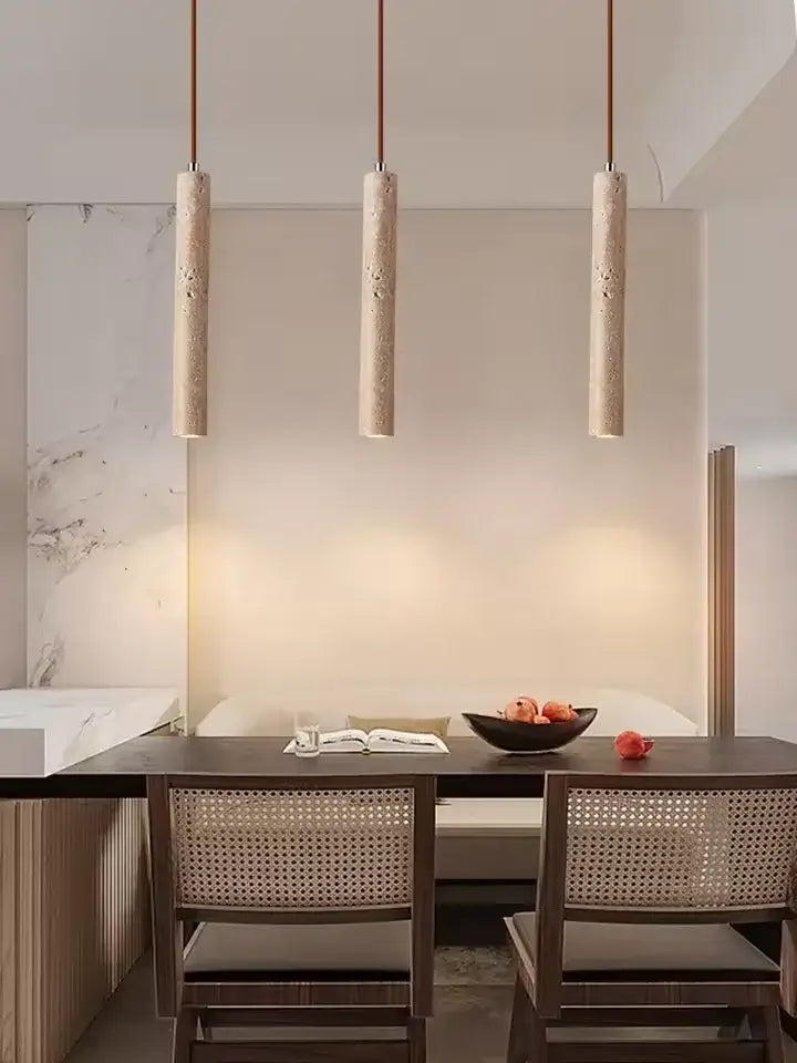 DecorBites™ Yellow Travertine Pendant Light for Kitchen Island