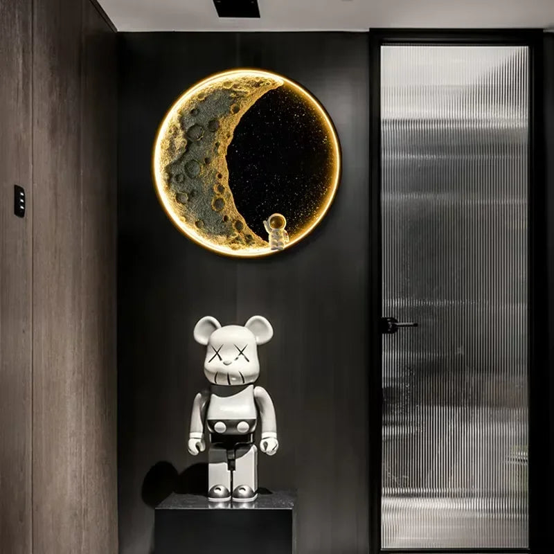 DecorBites™ Astronaut LED Wall Lamp: Modern Nordic Resin Round Decor Light