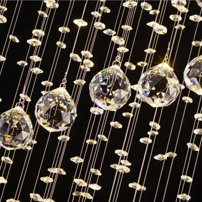 DecorBites™ Large Spiral Crystal Chandelier Lighting Fixture for Staircase