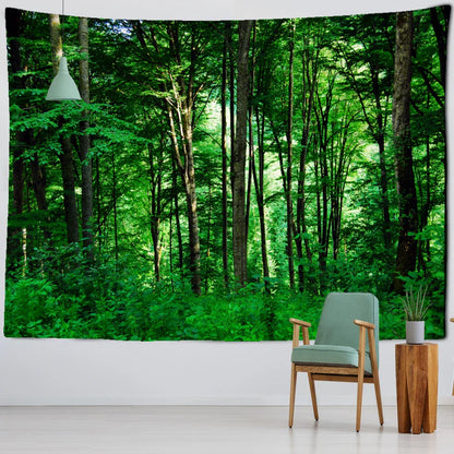 Decobites Tropical Forest Tapestry Wall Hanging - Boho Style Nature Scenery Home Decor