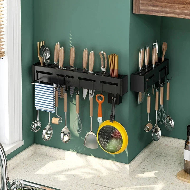 Organizador de Cocina Decorbites™: Estante de Almacenamiento Multifuncional para Cuchillos y Palillos Montado en la Pared