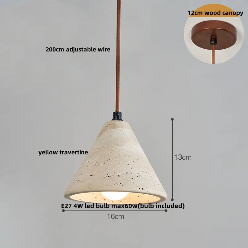 Wood Cement Pendant Light