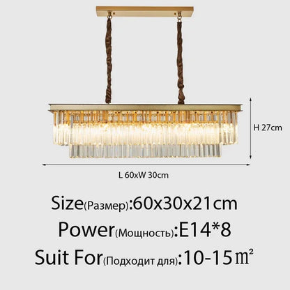 Lámpara de araña DecorBites™ Crystal Gold: Iluminación moderna para salón y dormitorio