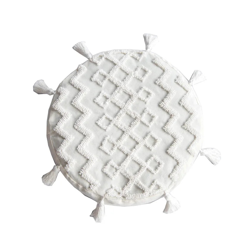 DecorBites™ Candy Boho Tufted Round Lumbar Pillow Cover Set
