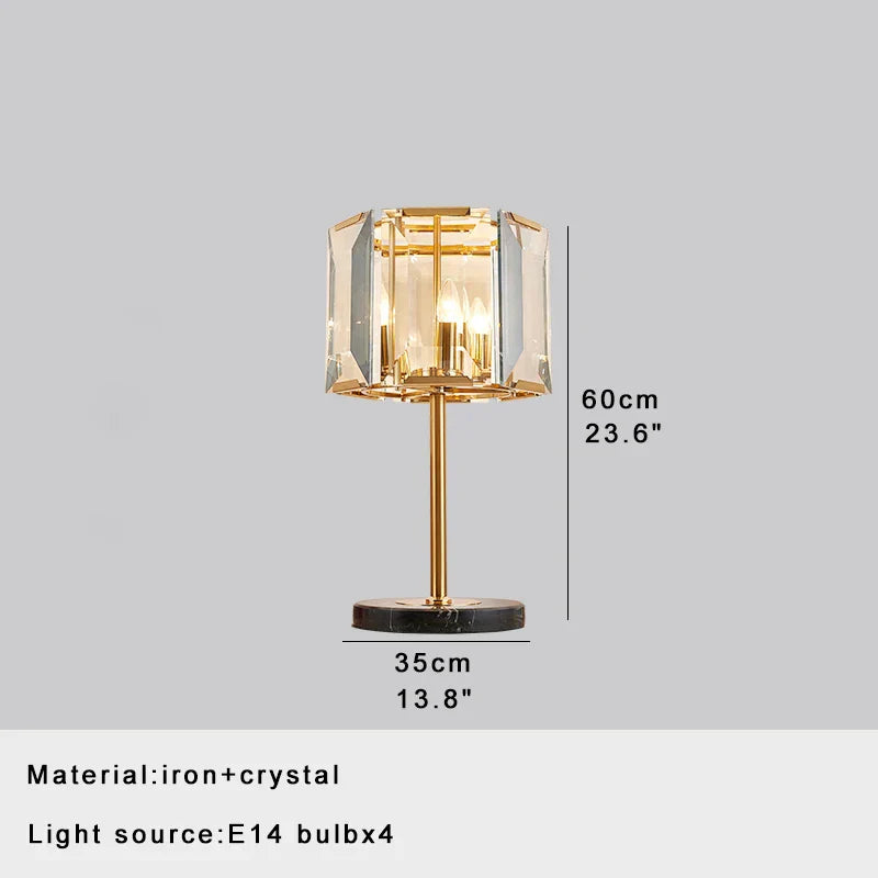 DecorBites™ Crystal Table Decor Lamp 3000K E14 Bulb Desk Light for Bedside Office
