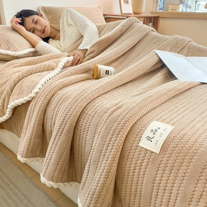 DecorBites™ Double Sided Jacquard Milk Velvet Blanket - Winter Warm Sofa Cover